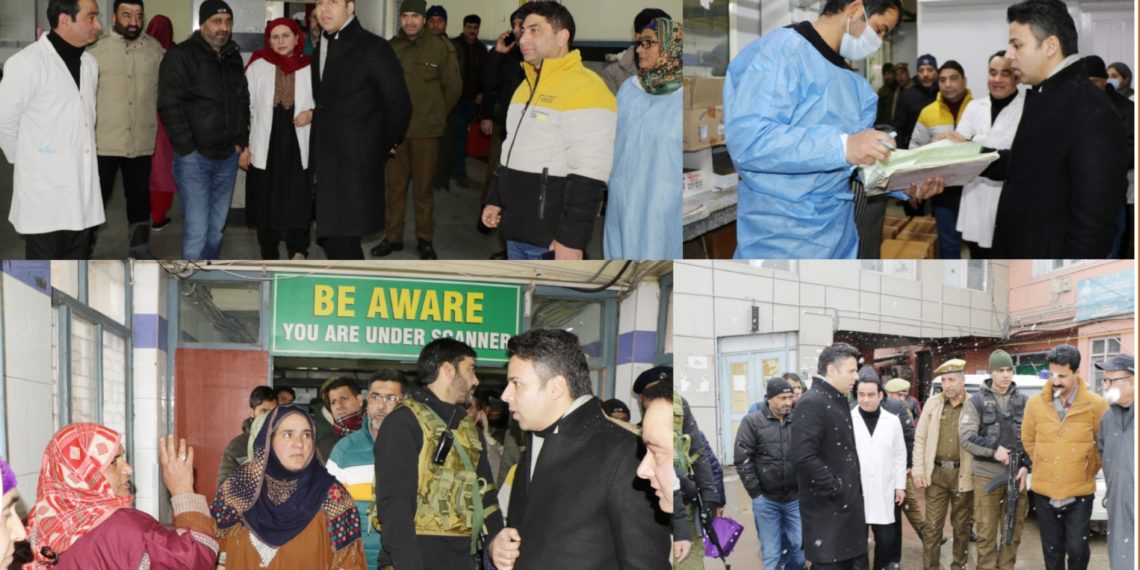 DC Srinagar visits Lal Ded Hospital and JVC SKIMS Bemina; takes stock of the patient care facilities post snowfall