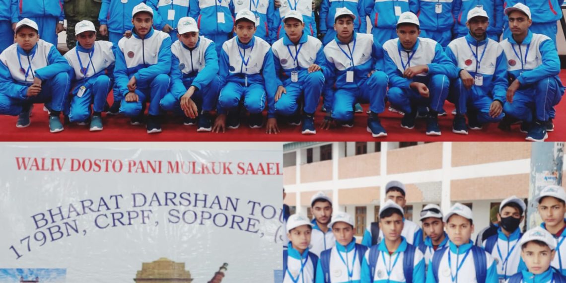 179BN CRPF flags off 20  students for ‘Bharat Darshan’ tour from Sopore