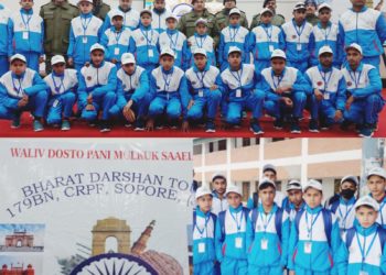 179BN CRPF flags off 20  students for ‘Bharat Darshan’ tour from Sopore