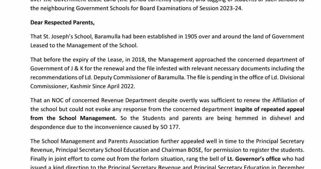 121-year-old missionary school in Kashmir faces closure over lack of land lease docs