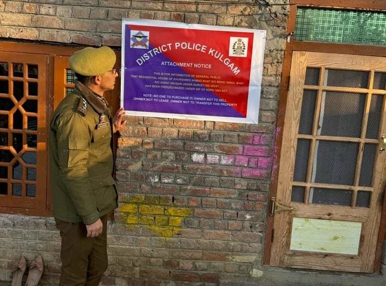 Property of notorious drug peddler worth lakhs attached in Kulgam