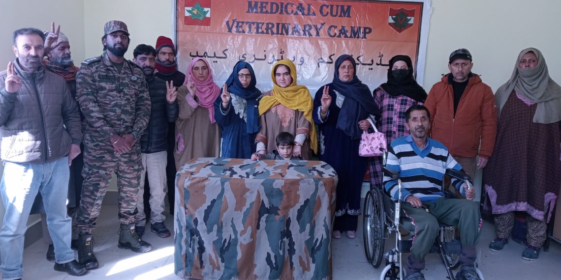Indian Army organised a medical cum veterinary camp at PHC, Ramnagri