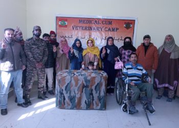 Indian Army organised a medical cum veterinary camp at PHC, Ramnagri