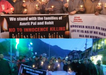 Candlelight march held at Kupwara  to express solidarity with the families of Punjab   residents killed in Srinagarabat