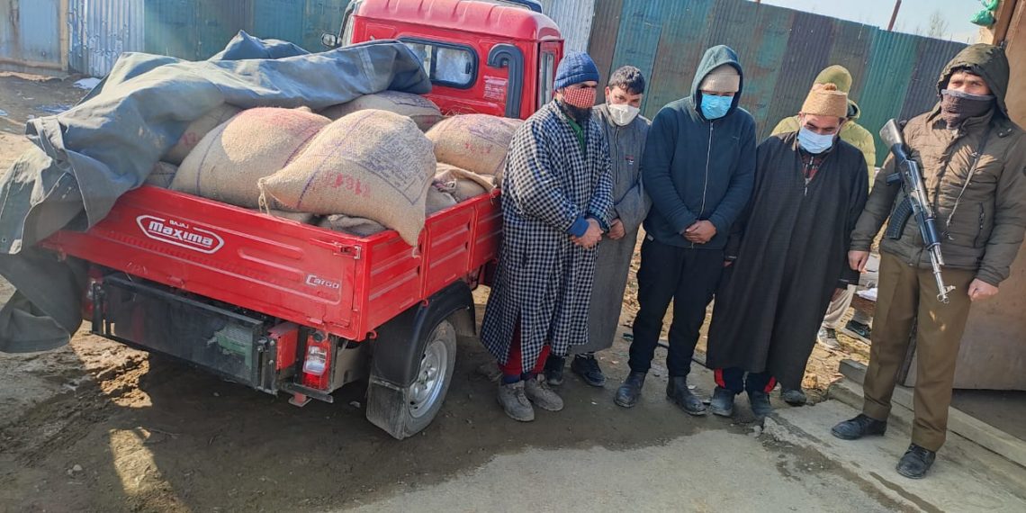 Police seizes 8 quintals of illegally procured rice in Budgam, 04 accused arrested