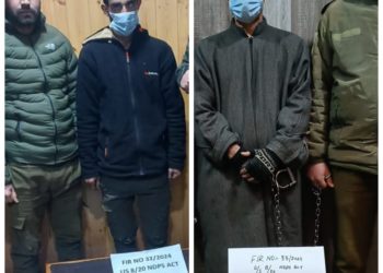 Police arrests 02 drug peddlers in Baramulla; Contraband substances recovered