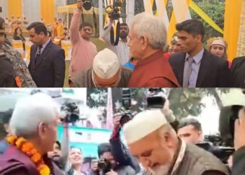 LG Manoj Sinha visits Sharda exhibition stall at Sambhaav utsav in New Delhi