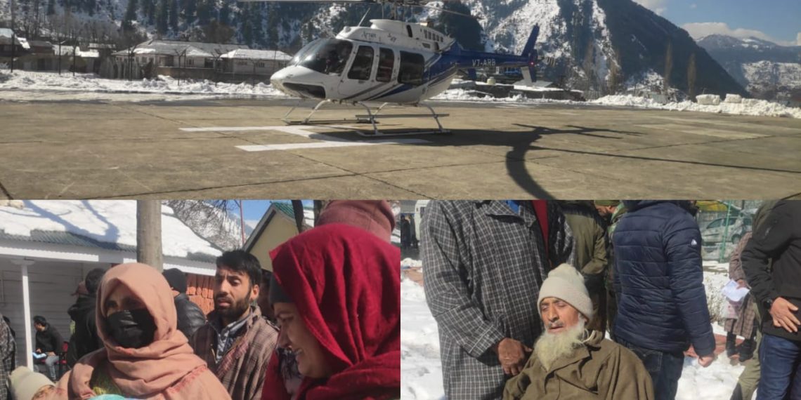 “Seventeen Individuals Air-Lifted from Tangdhar to Kupwara, Including Four Patients and Five Attendants