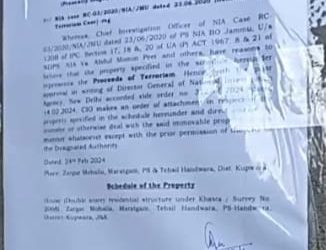 NIA Attaches Properties In Narco-Terror Case In J&K’s Kupwara