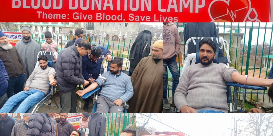 Al Eman Youth Foundation Organised Blood Donation Camp At Safapora, camp observed huge participation as 120 Donors Donated Blood In Camp