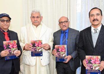 Lt Governor releases Dr. Manoj Nazir’s Book “Botany, Research & Horticulture of Gladiolus”