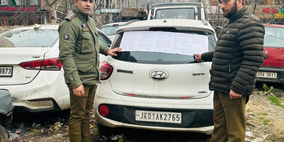 Police attaches 3 vehicles bought from drug trafficking worth Rs. 12 Lacs, in Baramulla