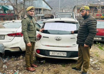 Police attaches 3 vehicles bought from drug trafficking worth Rs. 12 Lacs, in Baramulla