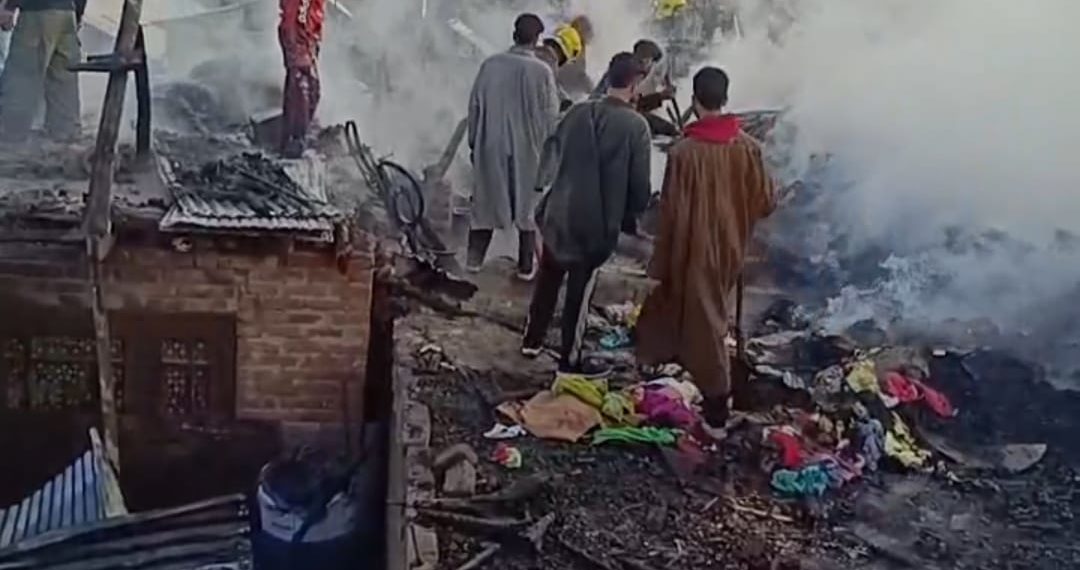 Three residential houses damaged in Kulgam blaze