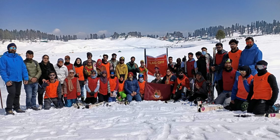 Kashmir University organised its first-ever inter-college skiing tournament in which atleast 15  colleges participated