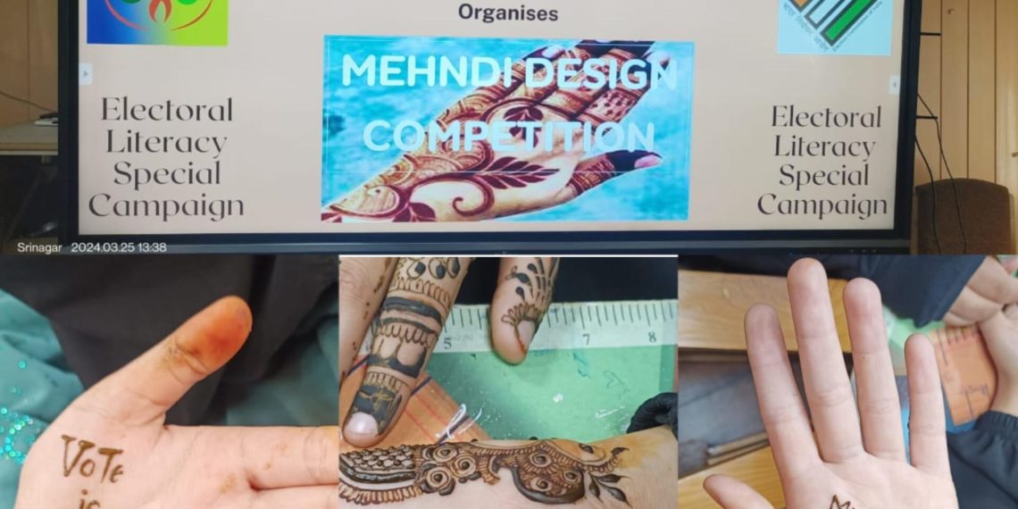 Women’s College M.A. Road hosts Henna Art Competition under SVEEP Programme