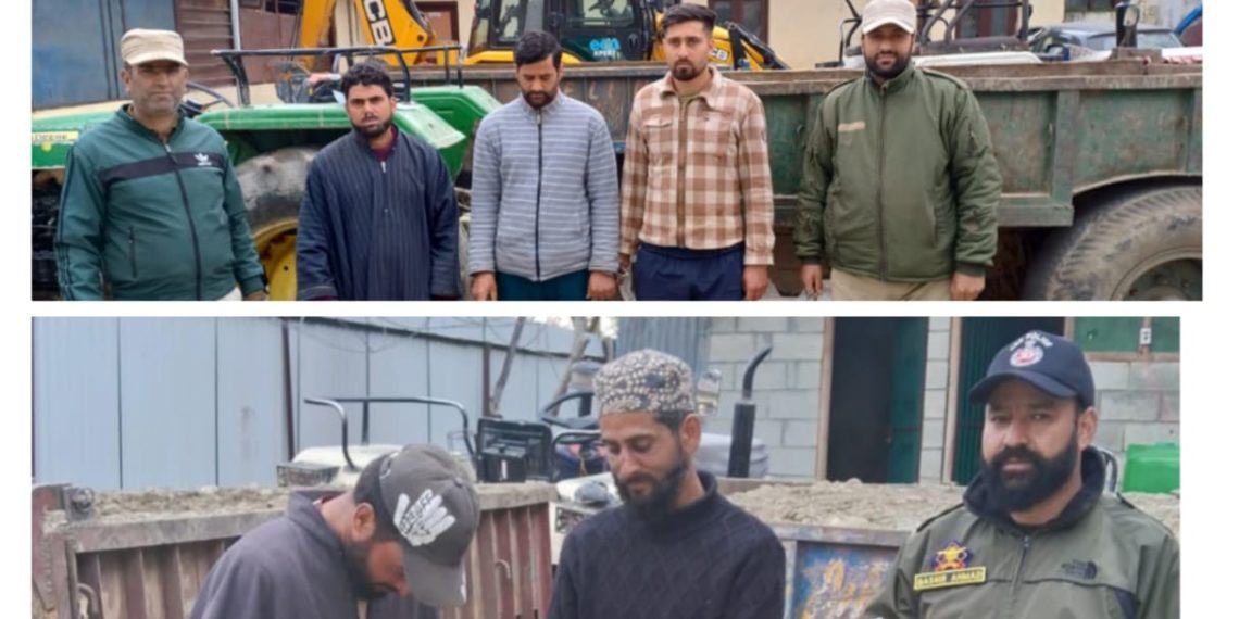 Illegal extraction & transportation of minerals  Police seizes 8 vehicles, arrests 8 drivers in Baramulla