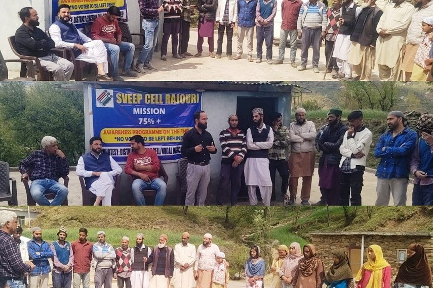 Lok Sabha Elections-2024 Door-to-Door voter awareness campaign under SVEEP held in tribal areas of Rajouri