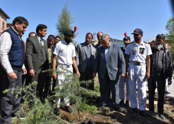 Massive Plantation drive organised at Amar Singh College
