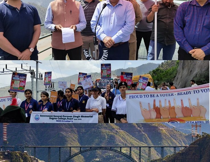 Lok Sabha Elections 2024   Distt Admin Reasi organises SVEEP event on World’s highest railway bridge