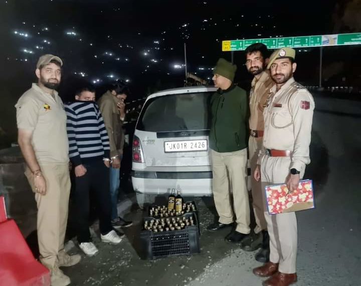Ramban Police Arrests 02 Bootleggers and Seizes 70 Bottles of Illicit Liquor