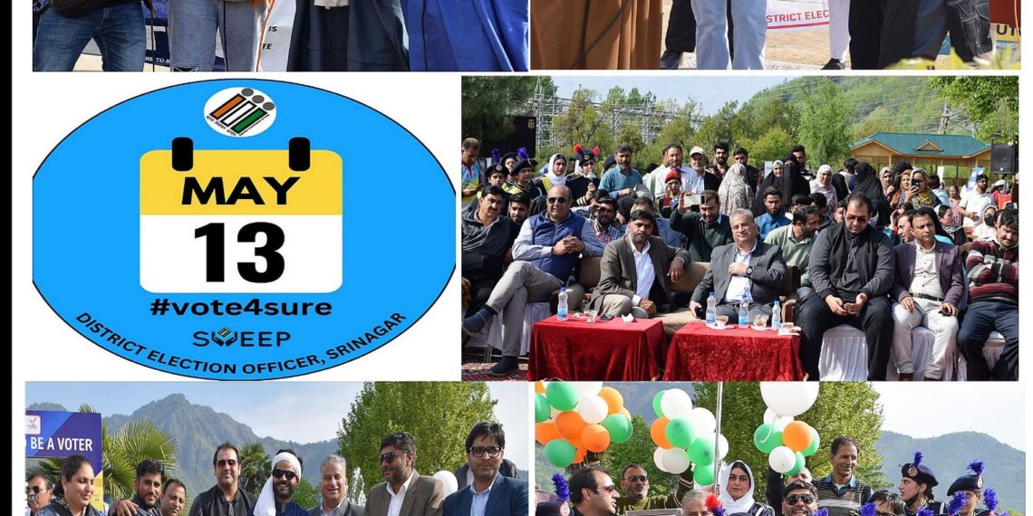 Lok Sabha Elections 2024  Tulip Garden Srinagar resonates with vibrant Electoral Awareness programme under SVEEP
