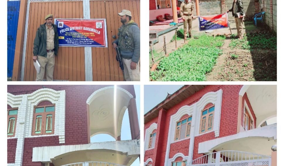 Police attaches illegal properties worth Rs. 50 Lacs, of notorious drug peddler in Kunzer Baramulla