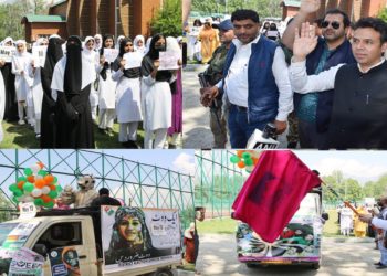Lok Sabha Elections-2024  RO Srinagar PC flags-off mega Voter Awareness Rally under SVEEP from Polo Ground