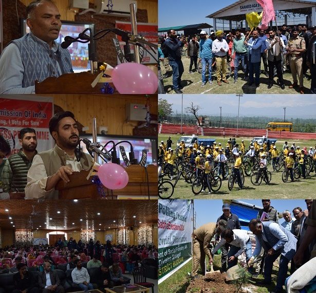 Lok Sabha Elections-2024  CEO flags off mega bicycle SVEEP rally at Budgam
