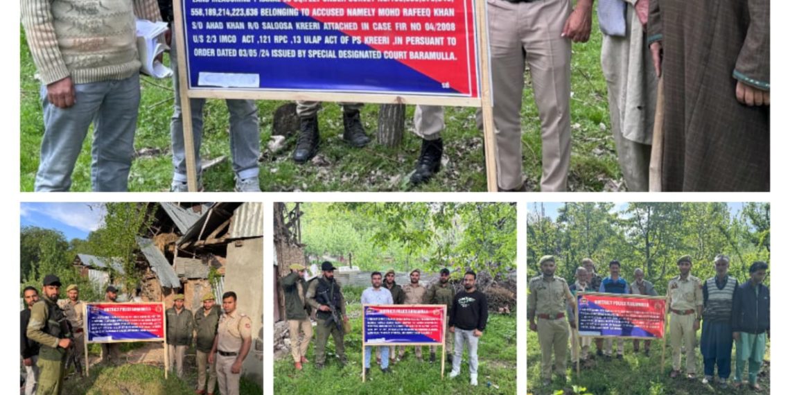 Police attaches properties of 7 terror handlers based in Pakistan worth lacs in Baramulla