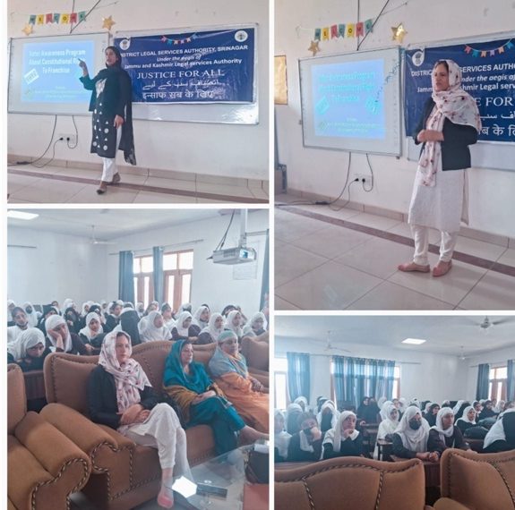 Lok Sabha Elections-2024 SVEEP: DLSA Sgr organizes Awareness programme on constitutional rights to franchise at LLC of GGHSS Chanapora