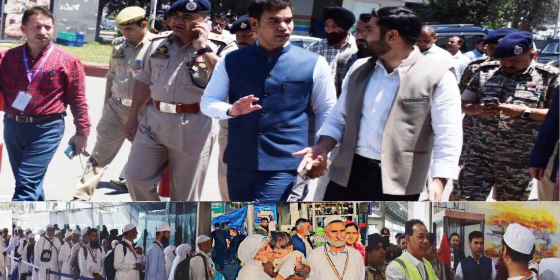 Div Com Kmr, IGP Kashmir review departure arrangements for first batch of Hajj pilgrims at Srinagar airport