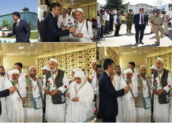 DC Srinagar flags-off Ist batch of Hajj Pilgrims from Bait-ul-Hujjaj (Haj House)