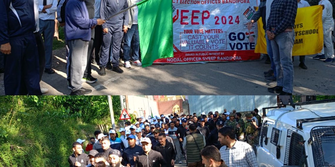 Lok Sabha Elections 2024: DEO Bandipora flags- off March as part of awareness activities under SVEEP
