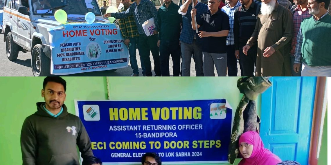 Lok Sabha Elections 2024: Home Voting commences in Bandipora DEO flags-off Home Voting Teams, 262 Senior Citizens & PwD electors opt for ballot facility at their doorsteps