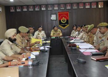 ADGP Jammu Zone reviews Law & Order, security & crime scenario of Samba district