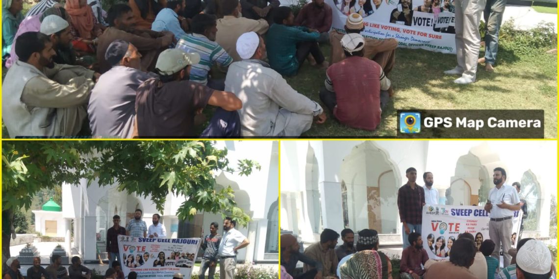 Loksabha Elections- 2024 SVEEP Cell Rajouri holds awareness program at Sain Ganji RA Shrine