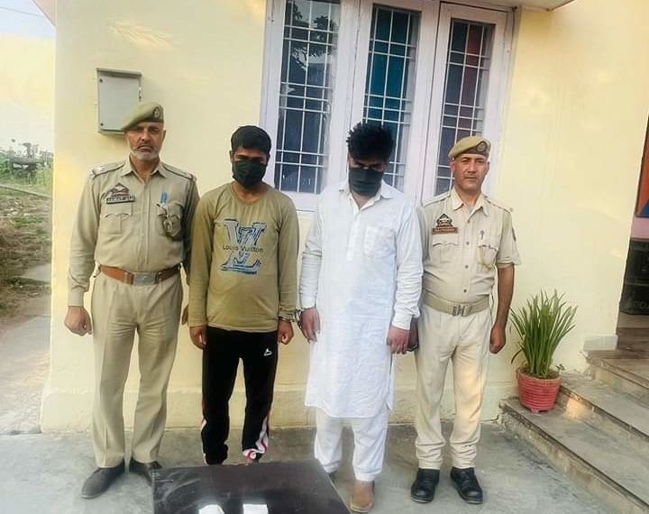 Jammu & Kashmir Police in Jammu District arrrested two drug peddlers from Belicharana,10 grams of heroin(Chitta) recovered