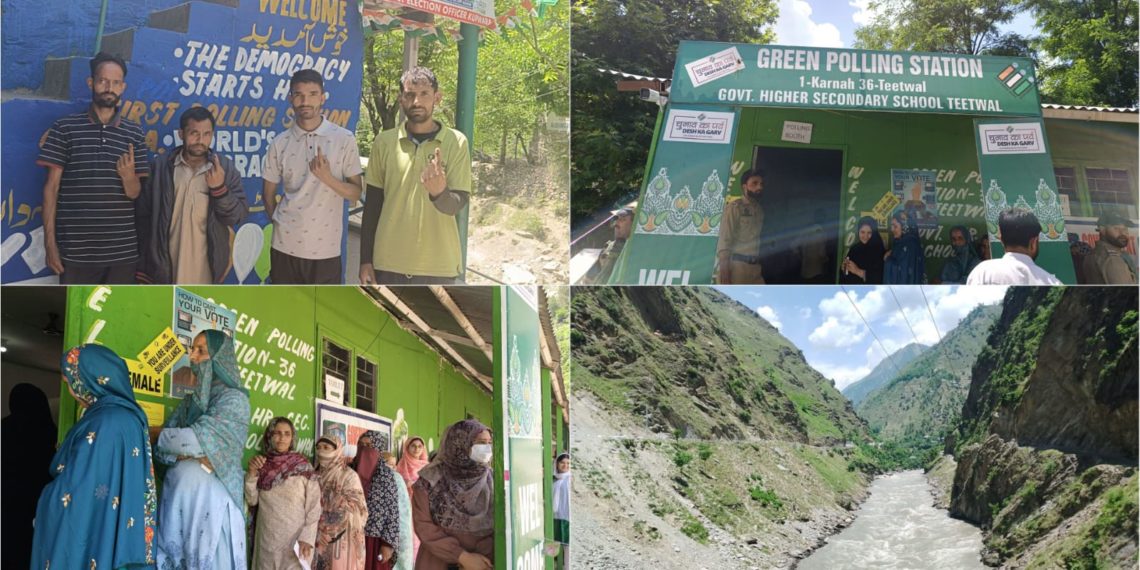 61.74% voter turnout recorded in Karnah; 35,550 out of 57,576 votes cast, with significant voting