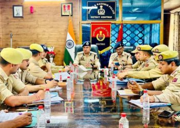 SSP KISHTWAR CONDUCTS SECURITY & CRIME REVIEW MEETING AHEAD OF UPCOMING RELIGIOUS FESTIVITIES AND YATRAS