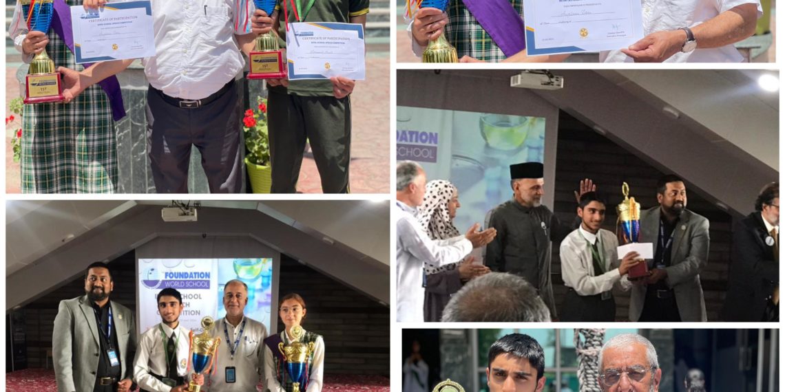 GVEI students secure 1st position in Foundation World School speech competition
