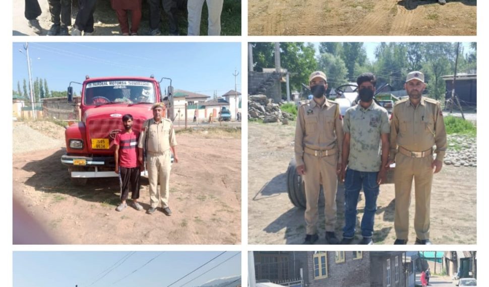 Police seizes 09 vehicles involved in illegal mining in Baramulla, 9 arrested