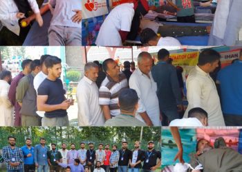 Al-Imaan Youth Foundation in collaboration with JVC Bemina and SMHS hospital organised blood donation camp at hajin Bandipora