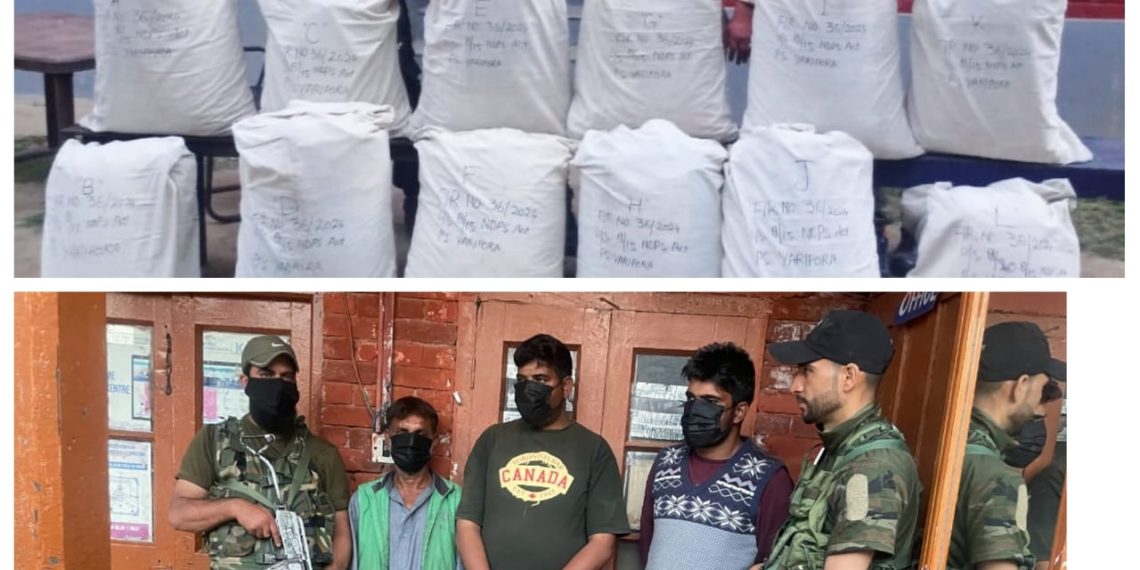 Police recovers huge consignment of contraband substances in Kulgam; arrests 03 drug peddlers in Sopore