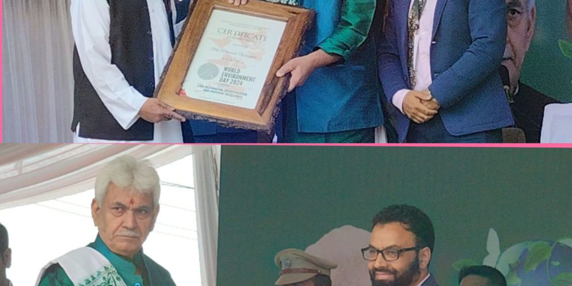 Prominent Socio-Environmental Activists Dr. Touseef Ahmed and Manzoor Wangnoo Receive Appreciation from Honourable LG Shri Manoj Sinha on World Environment Day