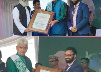 Prominent Socio-Environmental Activists Dr. Touseef Ahmed and Manzoor Wangnoo Receive Appreciation from Honourable LG Shri Manoj Sinha on World Environment Day