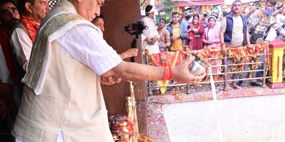 Mela Kheer Bhawani Lt Governor pays obeisance, lays foundation stone for Yatri Bhawan at Mata Kheer Bhawani Temple
