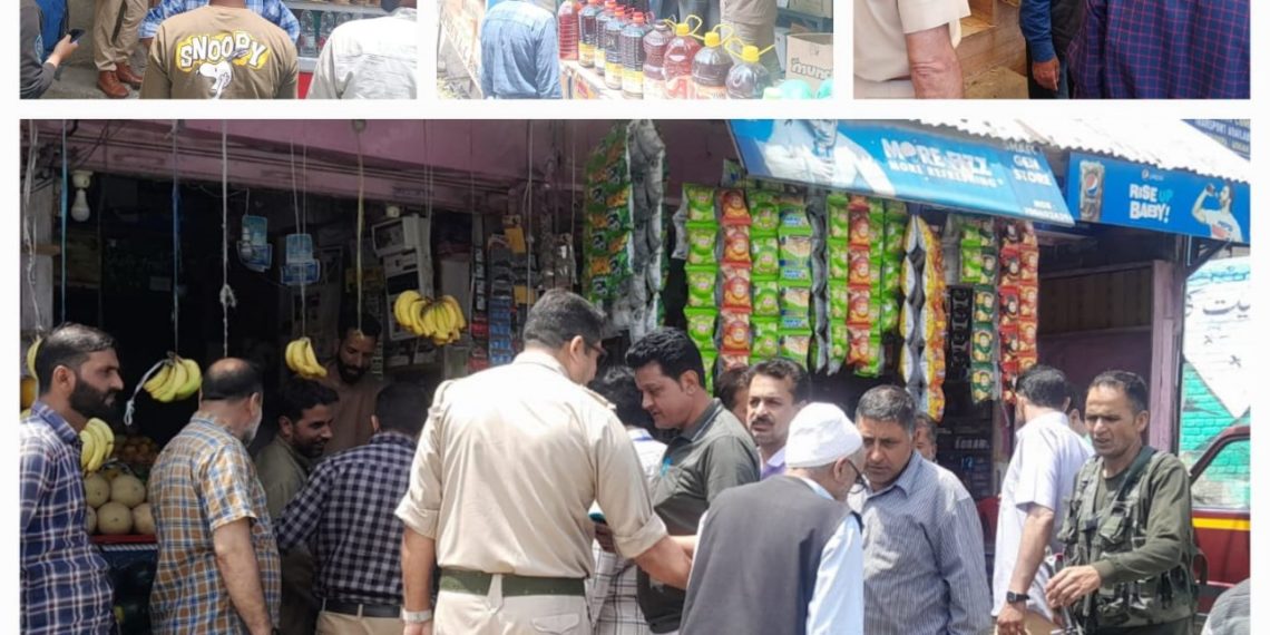 Police along with Civil administration intensifies Market Checking in Budgam