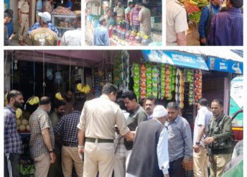 Police along with Civil administration intensifies Market Checking in Budgam