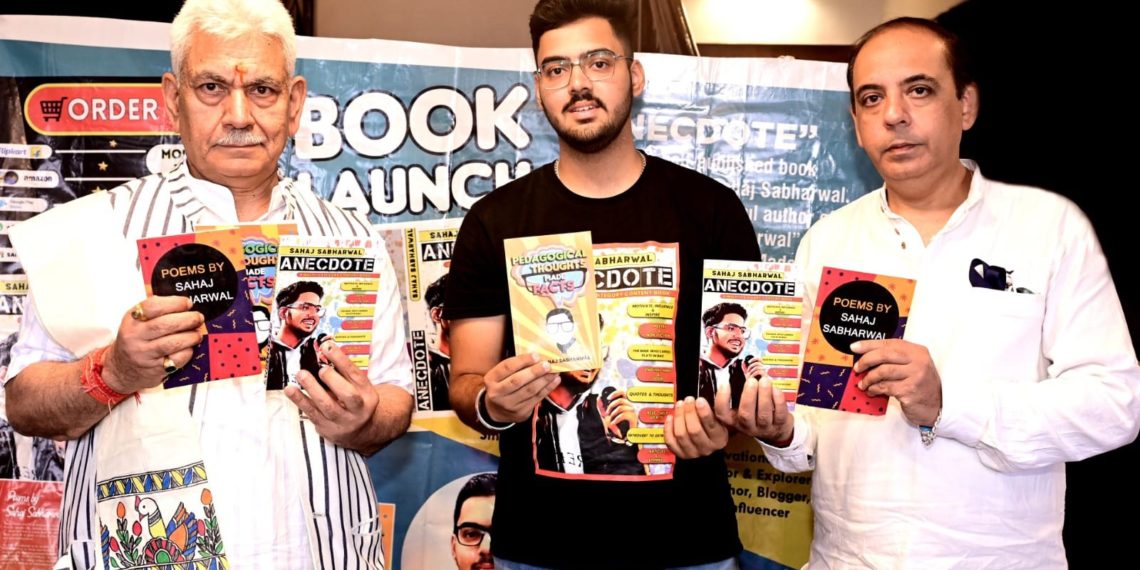 Lt Governor releases Sahaj Sabharwal’s book titled “Anecdote”